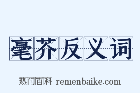 毫芥反义词是什么意思的图片
